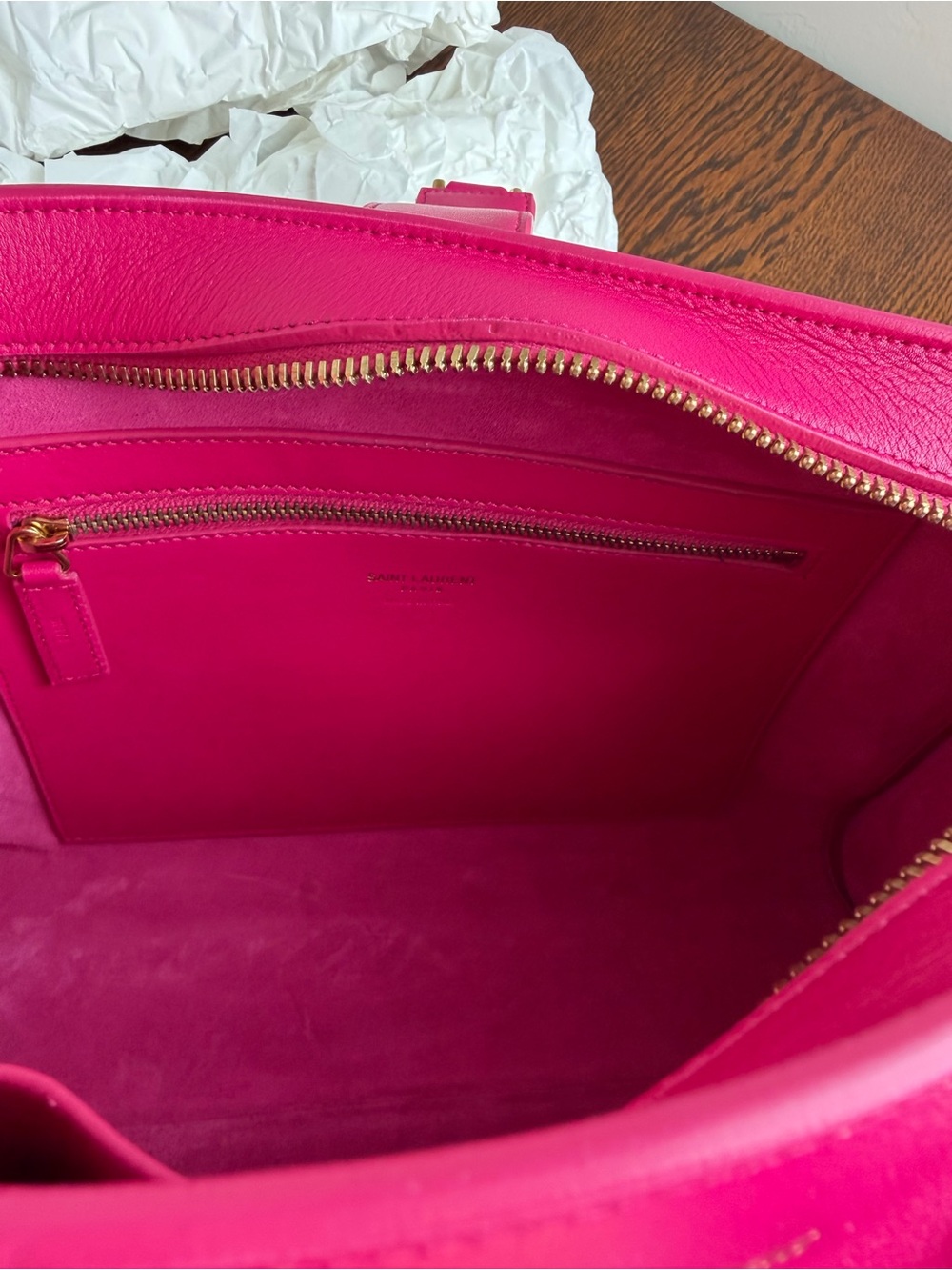 Saint Laurent Small Cabas Leather Satchel - Picture 9 of 17